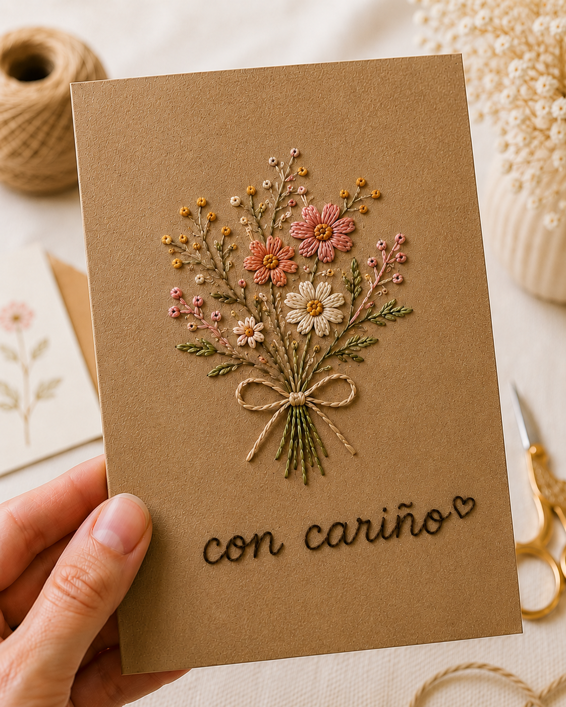 Tarjetas bordadas Florales