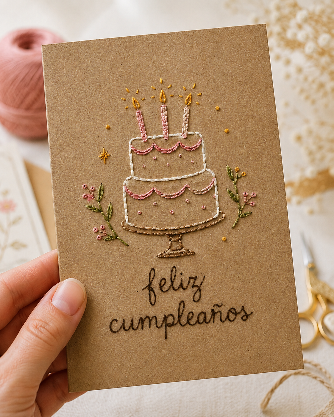Tarjetas bordadas de Cumpleaños