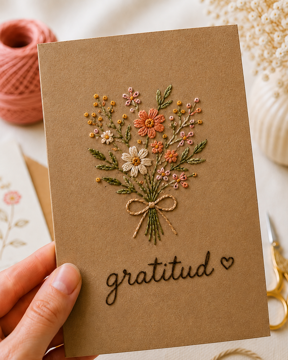 Tarjetas bordadas de Gratitud