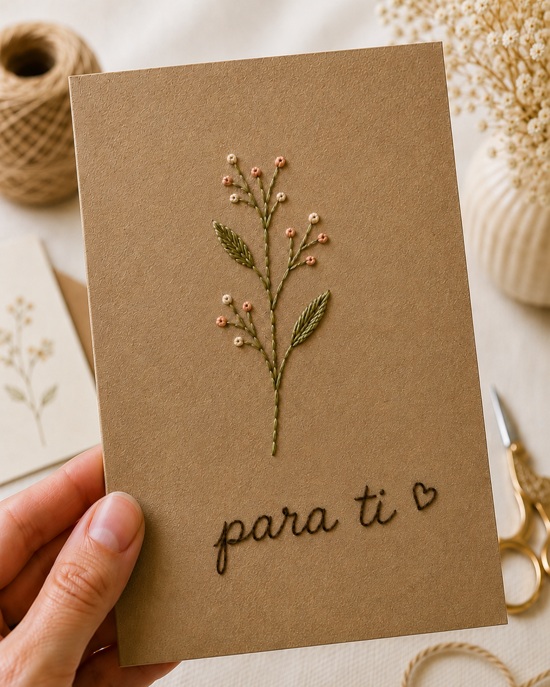 Tarjetas bordadas Minimalistas